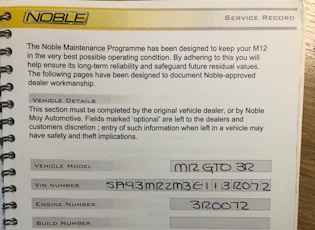2004 NOBLE M12 GTO-3R - 6,846 MILES