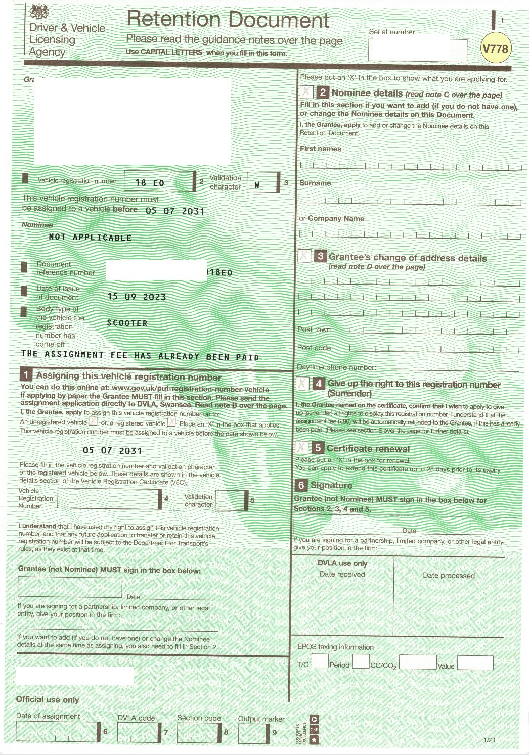 '18 EO' Number Plate for sale by auction in , United Kingdom