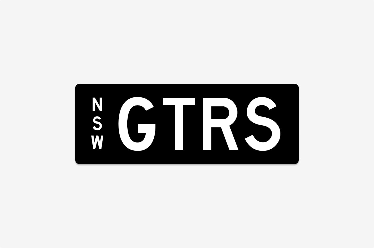 'GTRS' New South Wales Number Plate for sale by auction in NSW, Australia