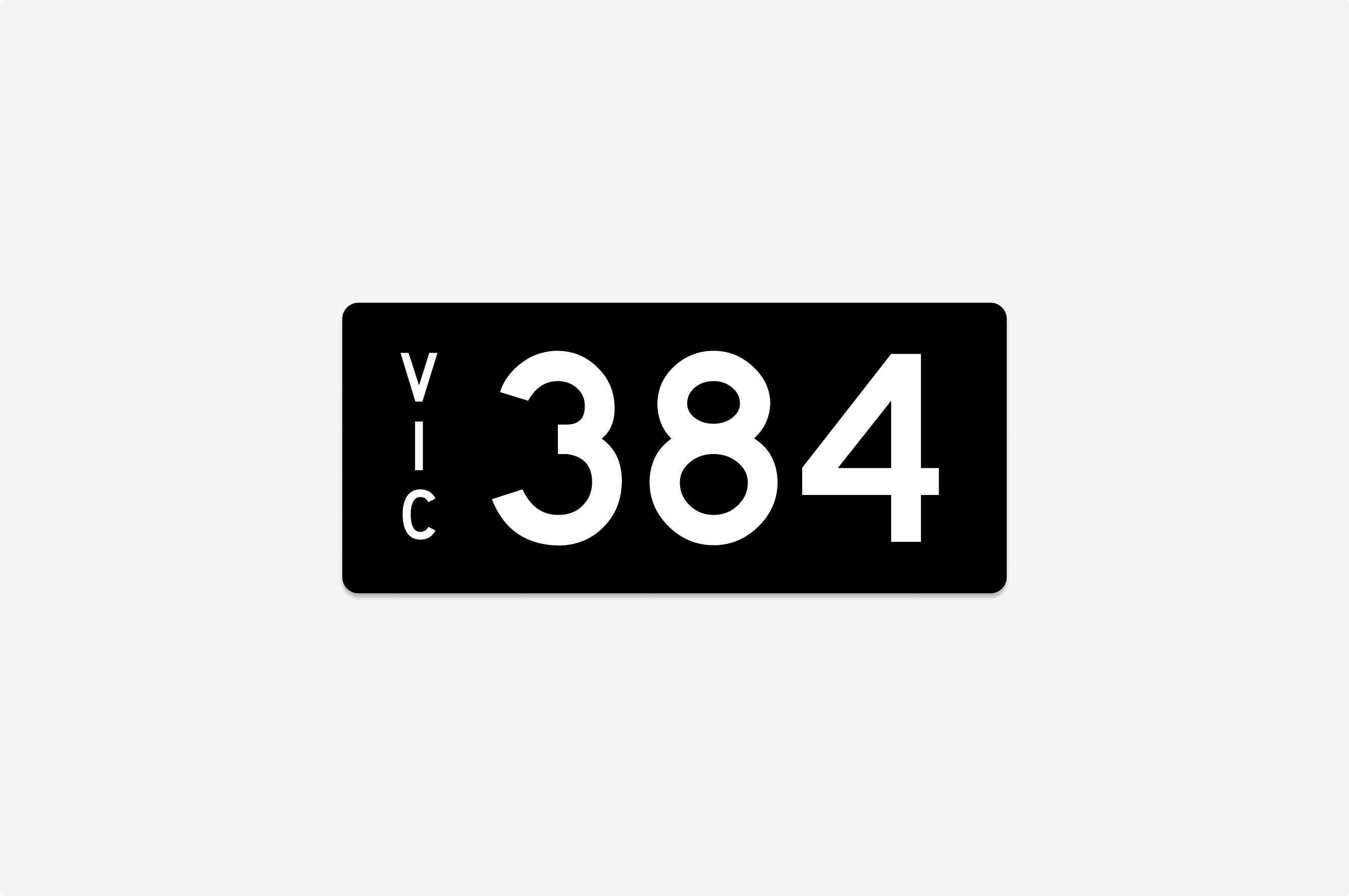 '384' Victoria Heritage Number Plate for sale by auction in VIC