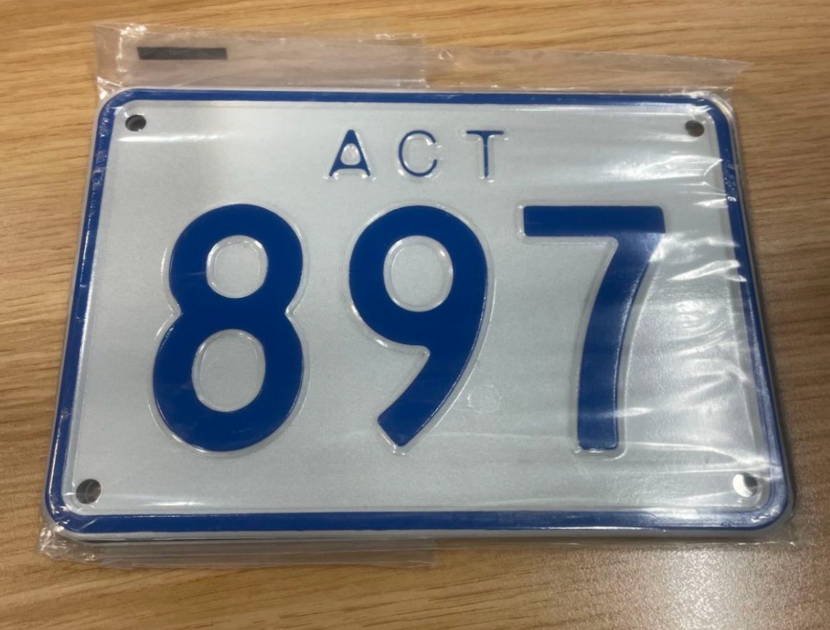897' Australian Capital Territory Heritage Number Plate for sale by