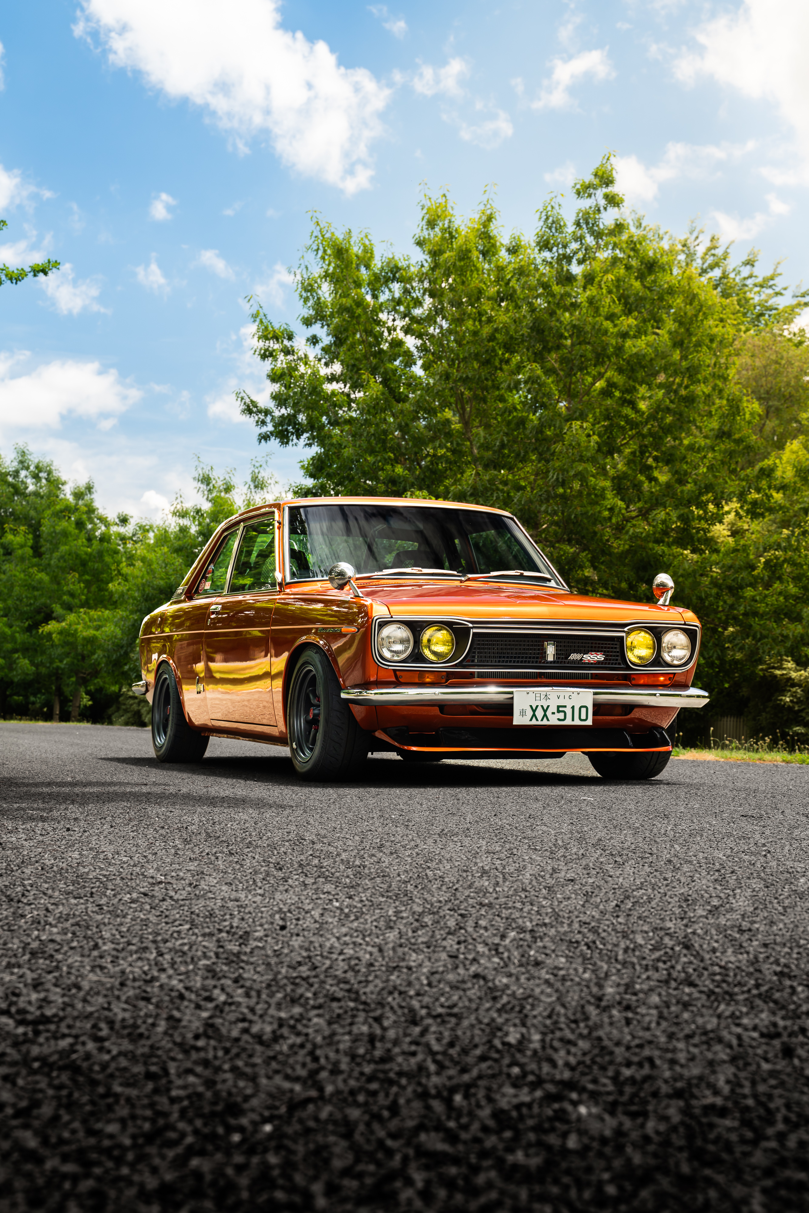 1971 Datsun 510 SSS Bluebird, Landscape Photography, Metal Print, Large Prints, Humboldt County CA, Classic Cars, Sunsets, DJerniganPhoto store