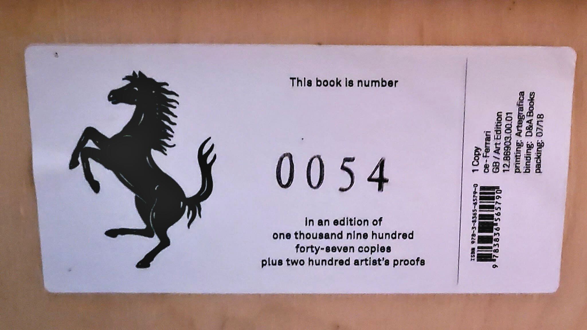 TASCHEN FERRARI アートブック Ferrari. Art Edition No. 1-250. TASCHEN Books