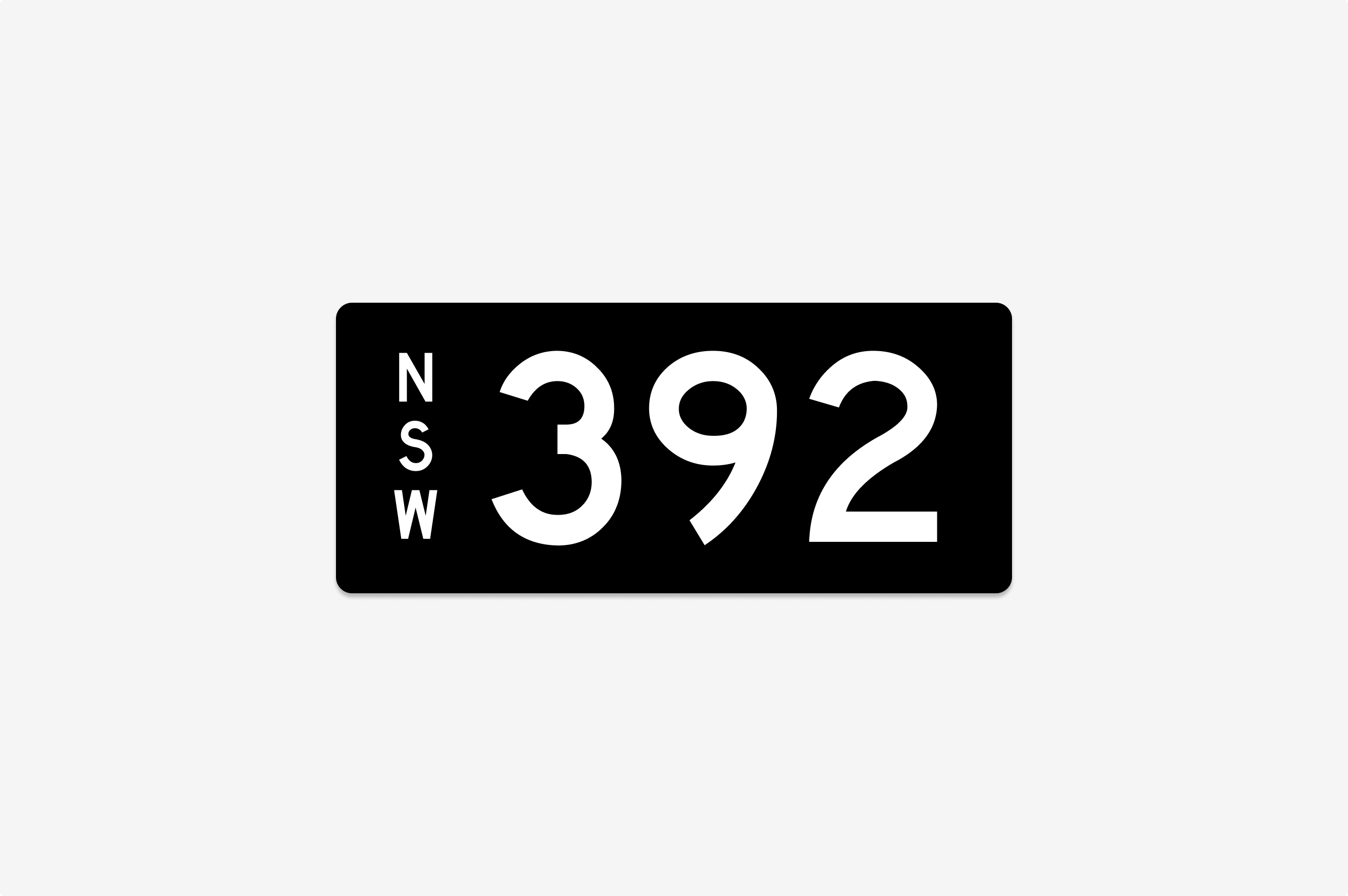 '392' New South Wales Heritage Number Plate