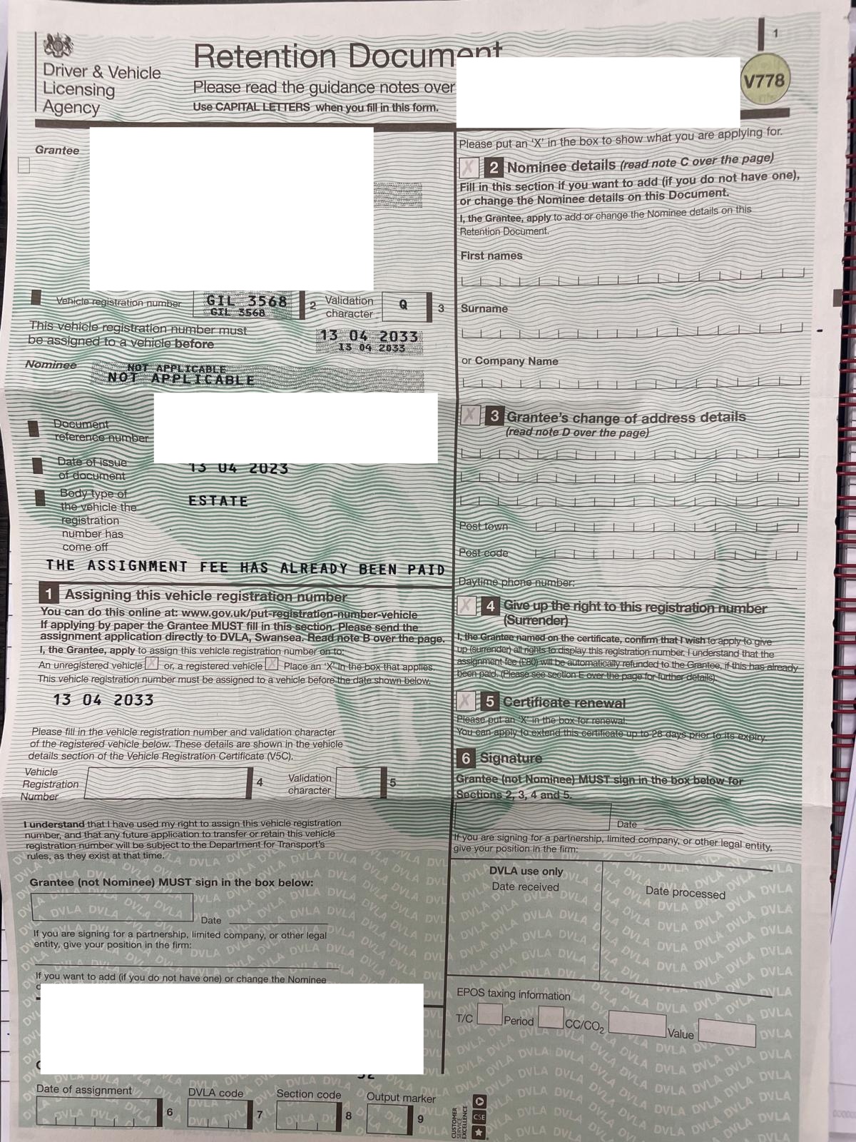 'GIL 3568' - Number Plate for sale by auction in , United Kingdom