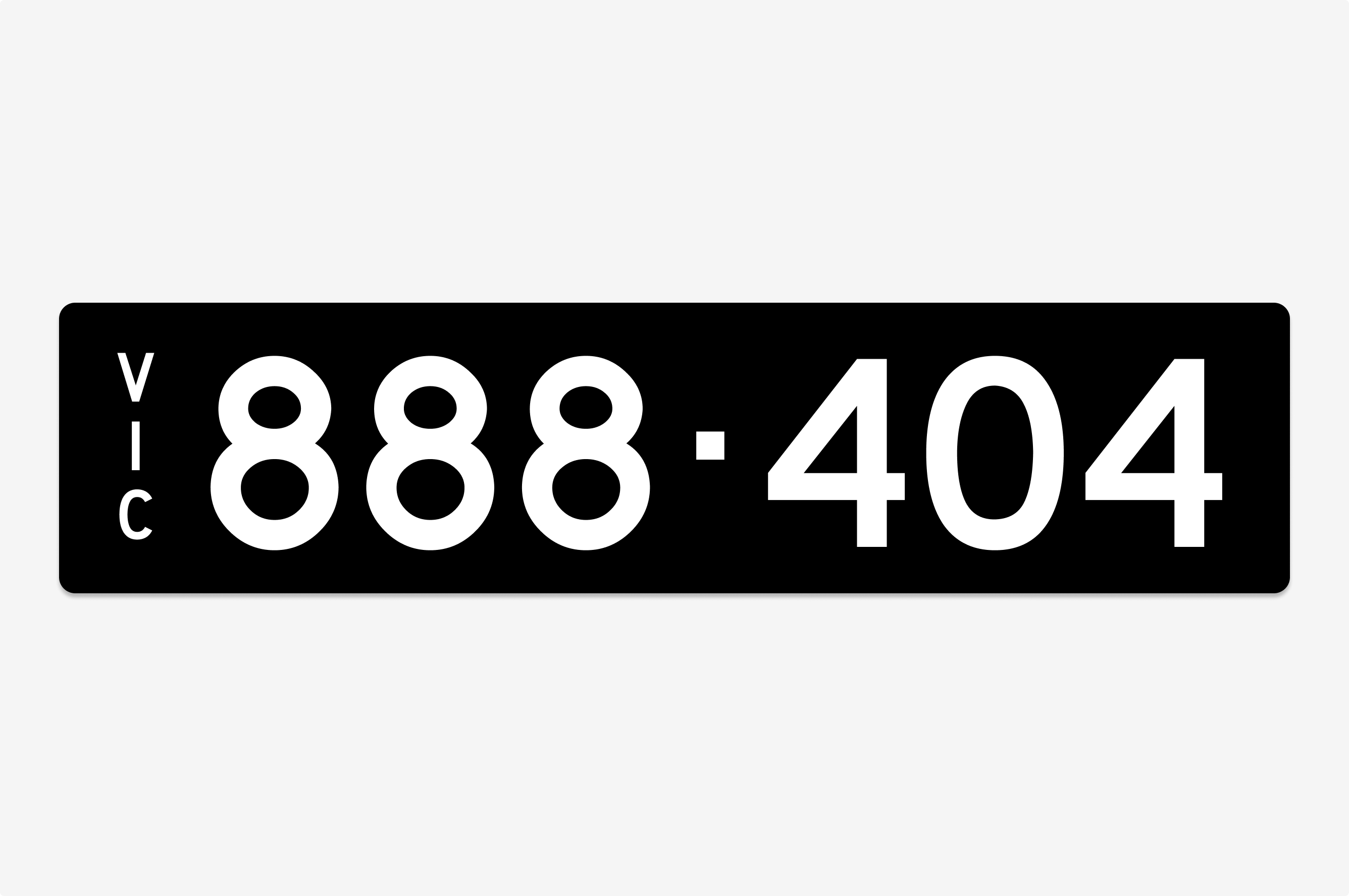 CLASS:y サイン 888-404' - Victoria Signature Number Plate for sale by auction in