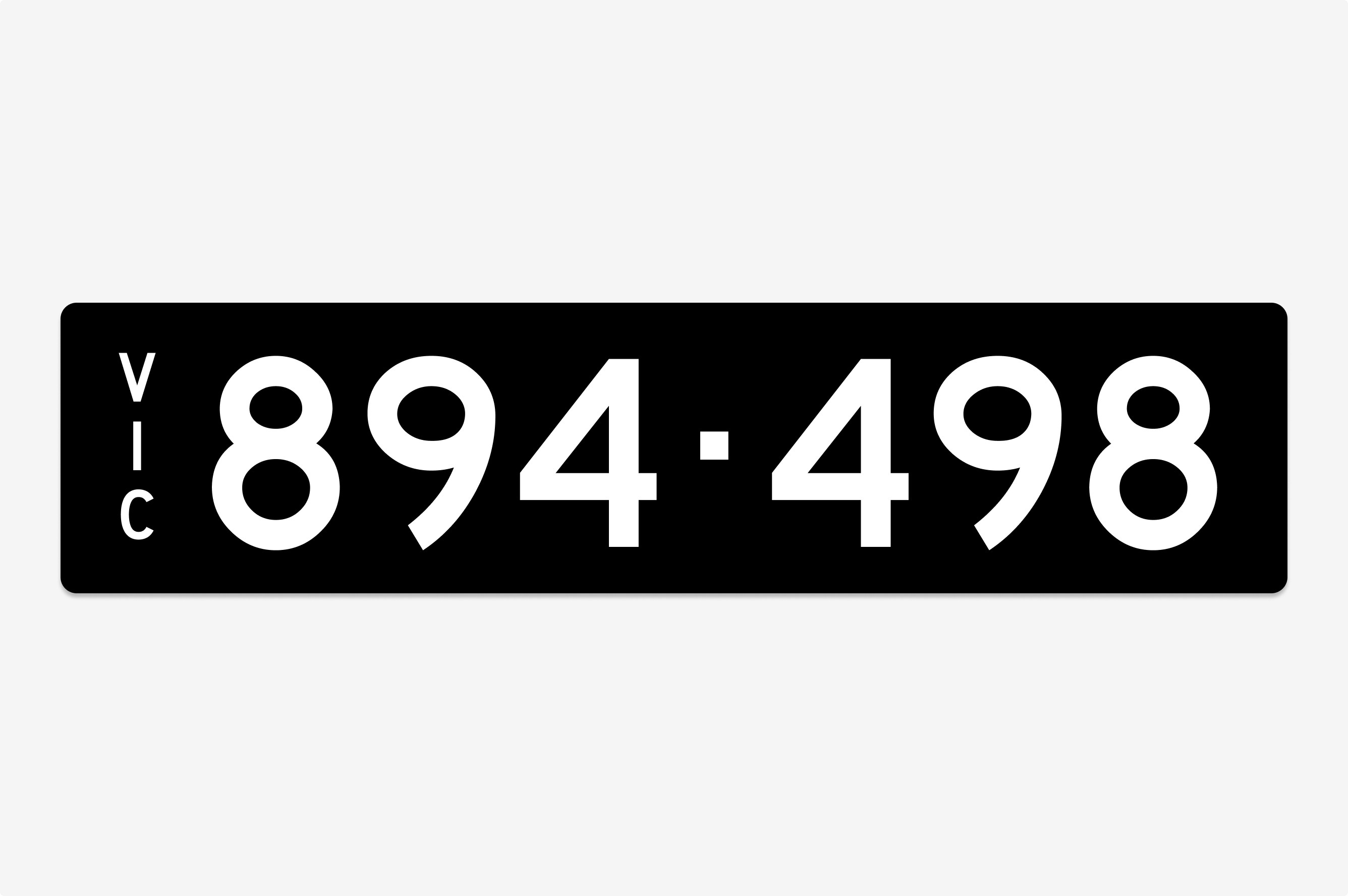 '894-498' - Victoria Number Plate for sale by auction in VIC, Australia
