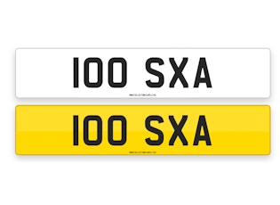 '100 SXA' - NUMBER PLATE
