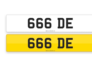 '666 DE' - NUMBER PLATE