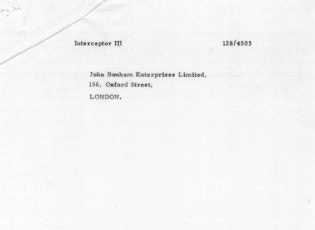 1972 JENSEN INTERCEPTOR III - EX-JOHN BONHAM OF LED ZEPPELIN
