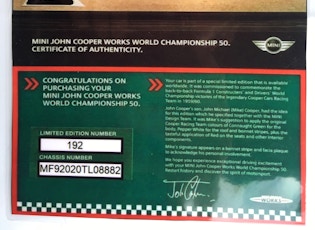 2010 MINI JOHN COOPER WORKS WORLD CHAMPIONSHIP 50