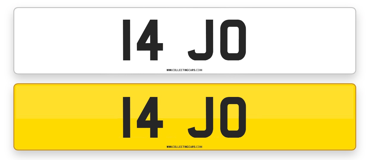 NUMBER PLATE - '14 JO'